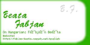 beata fabjan business card